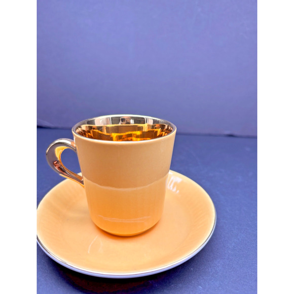 Vintage MCM 50s Figgjo Flint Demitasse Espresso Cup 22k Gold inside Norway - Picture 2 of 16